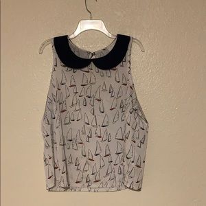 Cute sailboat flowy tank top
